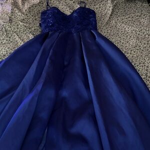Blue Prom Dress With Pockets